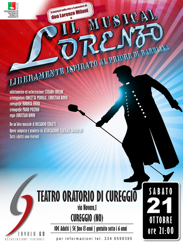 CUREGGIO (NO). 21/10. Il Musical Lorenzo @Teatro Oratorio. Il Musical sulla vita e il pensiero di don Lorenzo Milani.