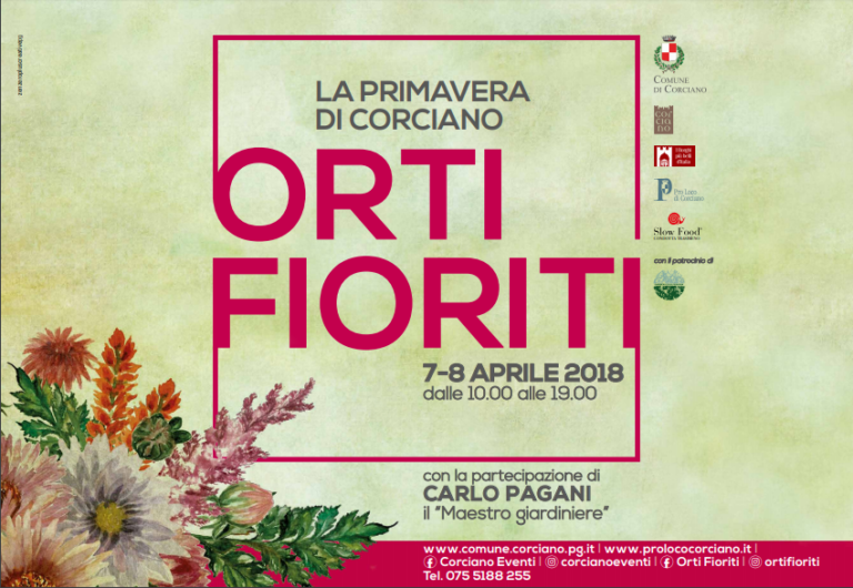 #CORCIANO (PG). Connubio di arte, storia e bellezze del territorio per la seconda edizione di Orti Fioriti. Il borgo di Corciano invasa dai profumi e dai colori della primavera.