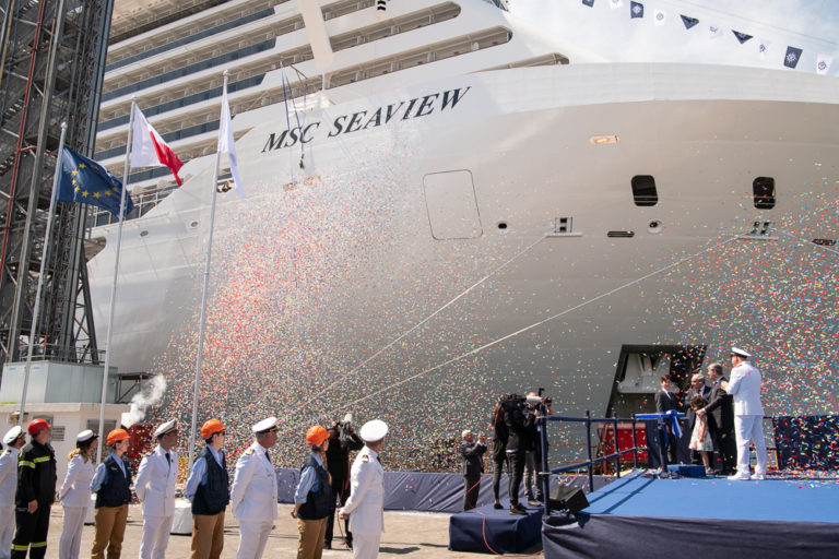 GENOVA. Grande festa per il varo di MSC SEAVIEW, con Sophia Loren, Michelle Hunziker e Zucchero