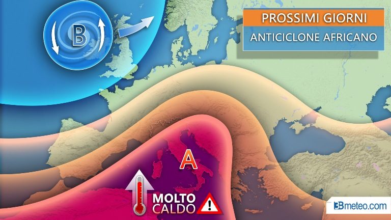 3BMETEO.COM: “FIAMMATA AFRICANA imminente, punte di 38-40°C, ma anche qualche FORTE TEMPORALE sulle Alpi”