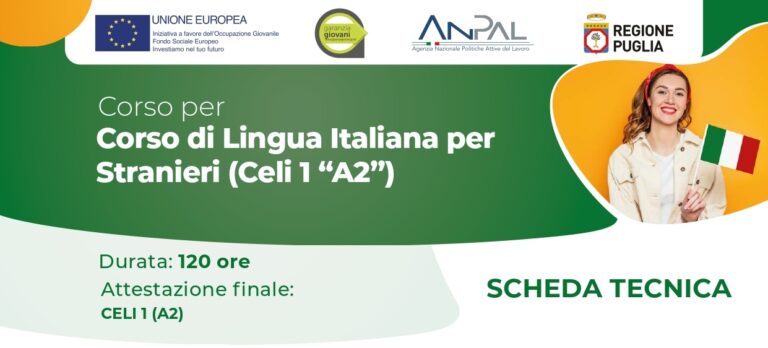 HUB Ets – Corso di Lingua Italiana per Stranieri (Celi 1 “A2”)