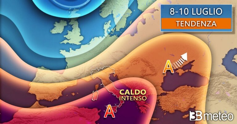 3BMETEO.COM: “Nel weekend torna qualche temporale al Nord, poi tutti sotto il caldo africano”