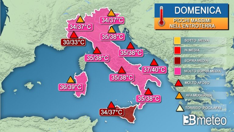 3BMETEO.COM: “Verso una settimana di Ferragosto rovente, escalation del caldo africano anche al Nord”