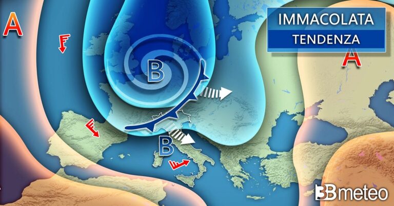 3BMETEO.COM: “In arrivo la burrasca dell’Immacolata con freddo e neve anche a bassa quota”