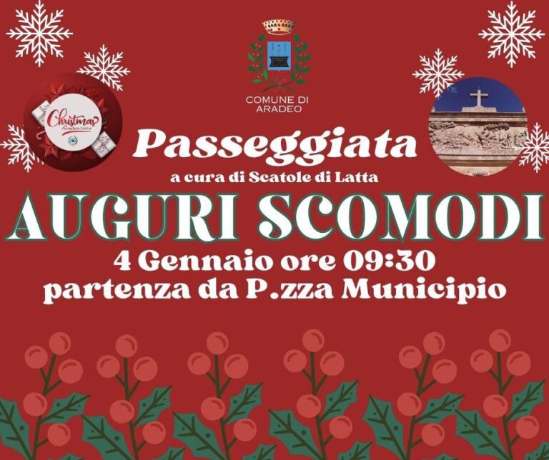 “AUGURI SCOMODI”, una passeggiata poetica sabato 4 gennaio ad Aradeo