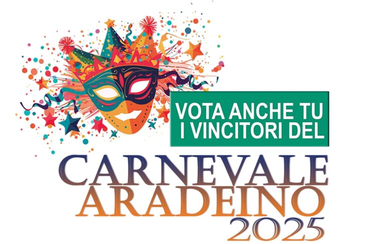 Carnevale Aradeino 2025,  ecco come “votare” il carro allegorico, gruppo mascherato o maschera singola che preferisci